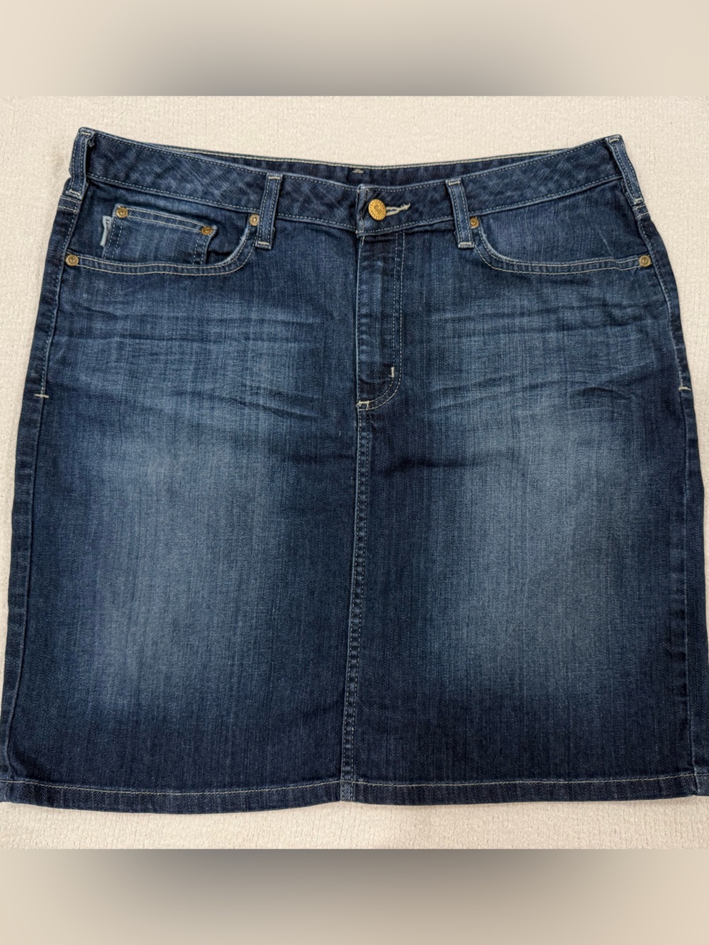 Carhartt Denim Mini Skirt Womens 14 Original Fit Vintage Indigo Workwear WB045